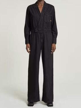 G-Star Black Denim Tailored Wrap Jumpsuit